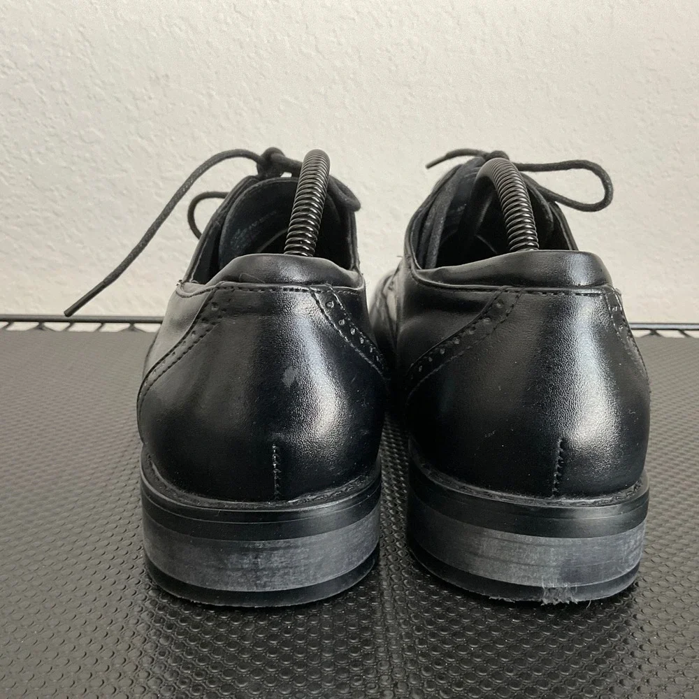 Joseph Abboud Mens Black Leather Wingtip Brogue Oxford Dress Shoes 9.5 D K125B